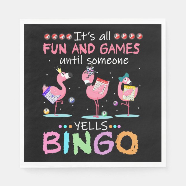 Flamingo | Flaming Bingo Funny Napkin (Front)
