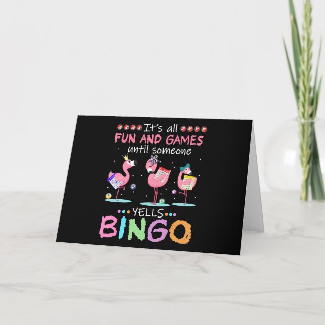 Flamingo | Flaming Bingo Funny Thank You Card (Front)