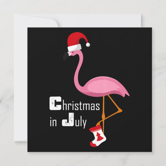 Flamingo | Flamingo Christmas In July Funny Party Invitation (Front)