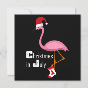Flamingo   Flamingo Christmas In July Funny Party Invitation