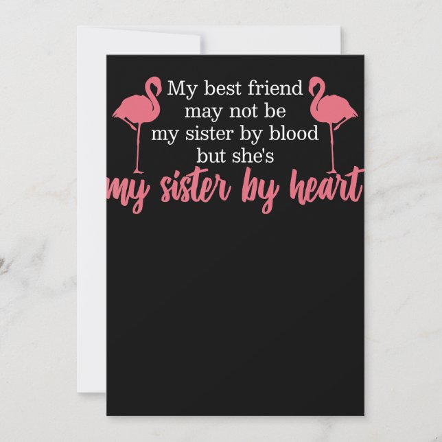 Flamingo|Flamingo Friend Women Not Sister By Blood Holiday Card (Front)