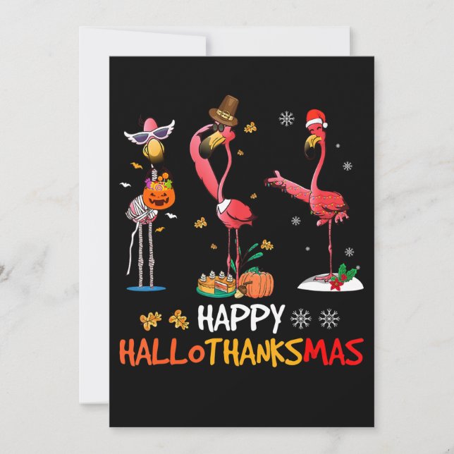 Flamingo | Flamingo Happy HalloThanksmas Save The Date (Front)