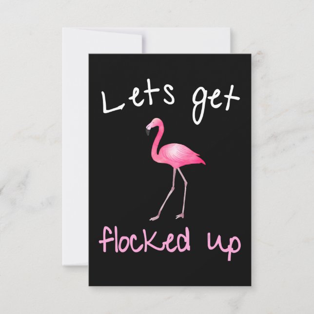 Flamingo | Flamingo - Lets Get Flocked Up RSVP Card (Front)