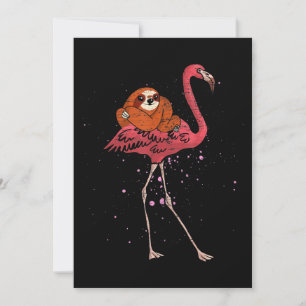 Flamingo Flamingo Riding Sloth Animal Lover Gifts Invitation