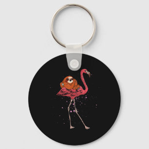 Flamingo  Flamingo Riding Sloth Animal Lover Gifts Key Ring