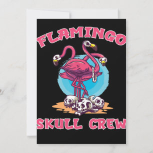 Flamingo Flamingo Skull Crew Halloween Costume Holiday Card