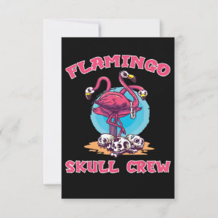 Flamingo   Flamingo Skull Crew Halloween Costume Thank You Card
