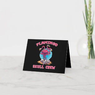 Flamingo Flamingo Skull Crew Halloween Costume Thank You Card