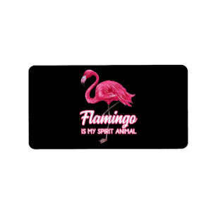Flamingo Flamingo Spirit Animal Tropical Bird Label