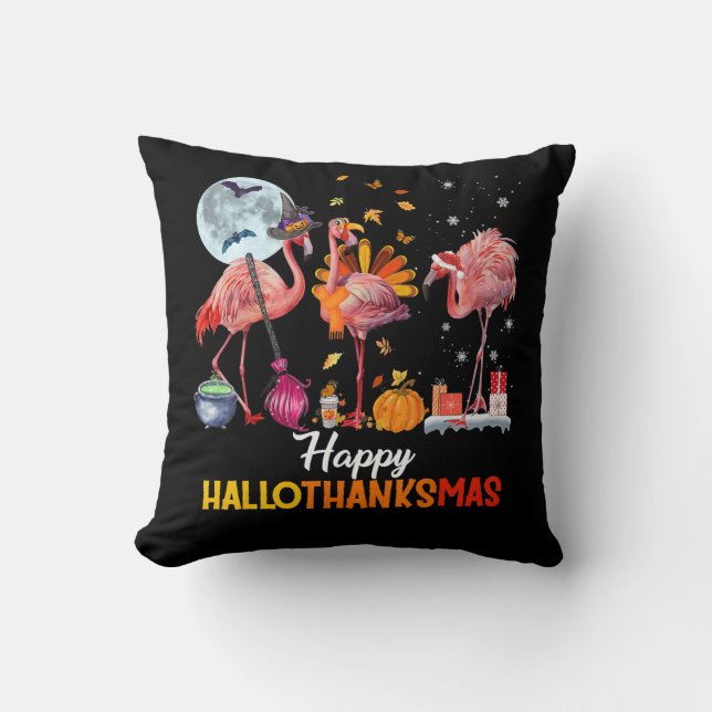 Flamingo|Flamingo Thanksgiving Halloween Christmas Cushion (Front)
