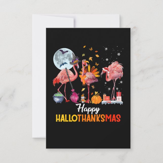 Flamingo|Flamingo Thanksgiving Halloween Christmas Invitation (Front)