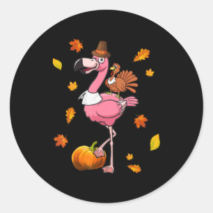 Flamingo   Flamingo Thanksgiving Halloween Classic Round Sticker