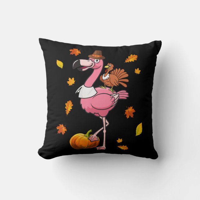 Flamingo | Flamingo Thanksgiving Halloween Cushion (Front)