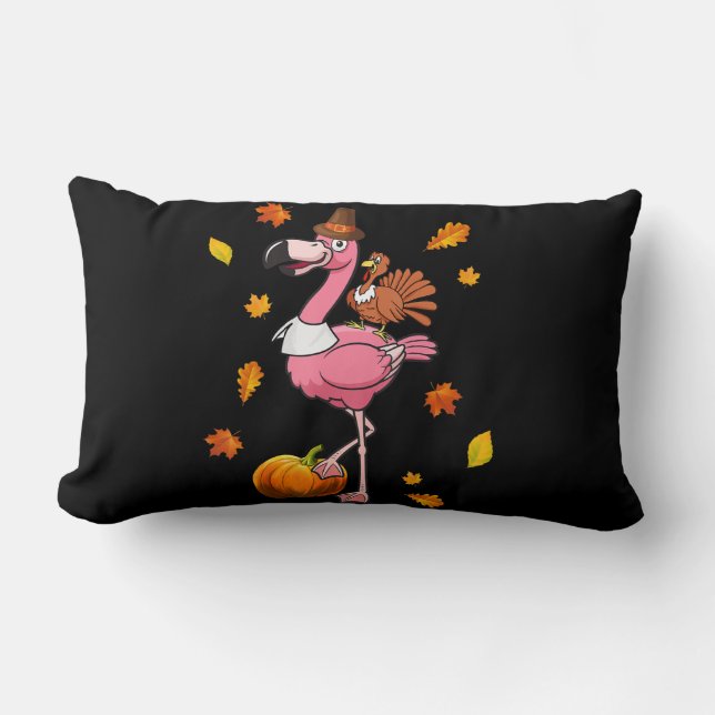 Flamingo | Flamingo Thanksgiving Halloween Lumbar Cushion (Front)