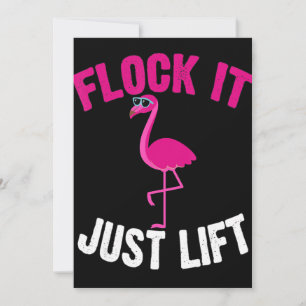 Flamingo   Flamingo Weightlifting Flock Holiday Card