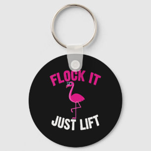Flamingo Flamingo Weightlifting Flock Key Ring