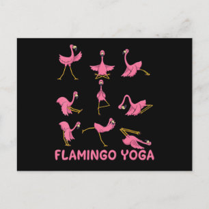 Flamingo Flamingo Yoga Pose Meditation Invitation Postcard