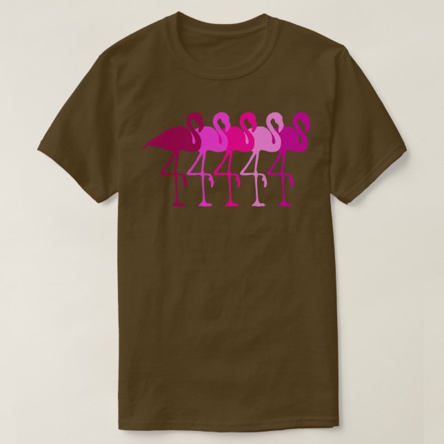 Flamingo Flamingos Walk Pink Colourful Retro Gift  T-Shirt (Design Front)