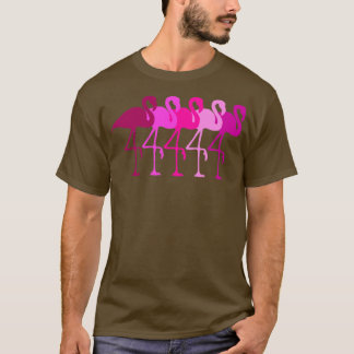 Flamingo Flamingos Walk Pink Colourful Retro Gift  T-Shirt