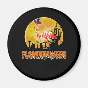 Flamingo Flamingoween Funny Witch Halloween Magnet