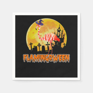 Flamingo   Flamingoween Funny Witch Halloween Napkin