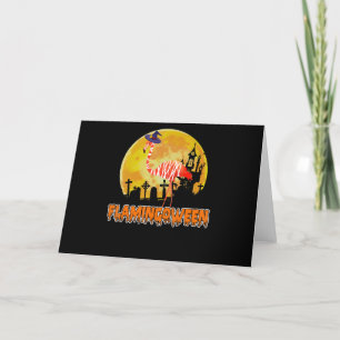 Flamingo Flamingoween Funny Witch Halloween Thank You Card
