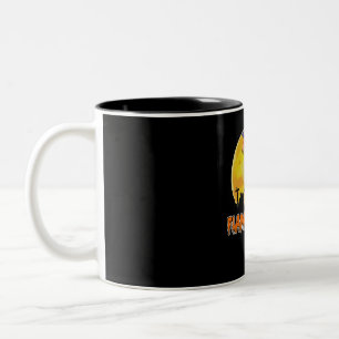 Flamingo Flamingoween Funny Witch Halloween Two-Tone Coffee Mug