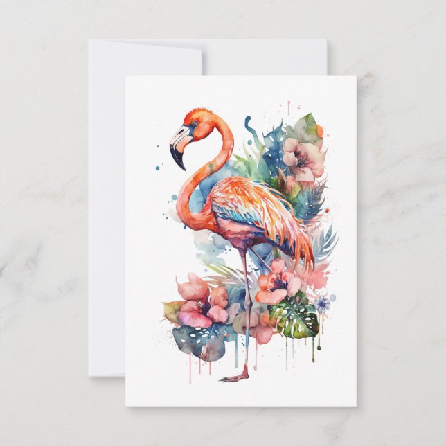 Flamingo Flat Card (Front)