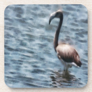 Flamingo Fledgling Watercolor Coaster
