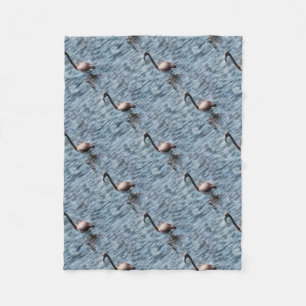 Flamingo Fledgling Watercolor Fleece Blanket