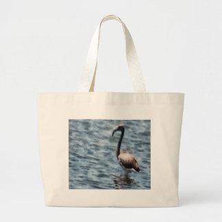 Flamingo Fledgling Watercolor Large Tote Bag