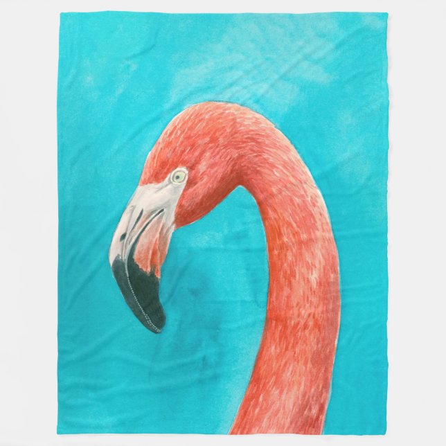 Flamingo Fleece Blanket (Front)