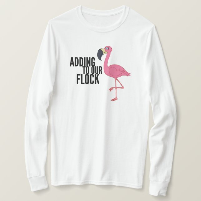 Flamingo Flock Maternity Long Sleeve T-Shirt (Design Front)