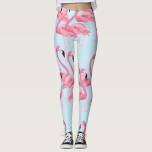 Flamingo Flock: Tropical Vintage Print Leggings