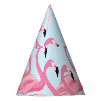 Flamingo Flock: Tropical Vintage Print Party Hat