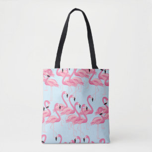 Flamingo Flock: Tropical Vintage Print Tote Bag