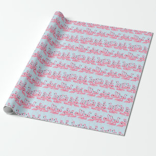 Flamingo Flock: Tropical Vintage Print Wrapping Paper