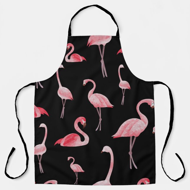 Flamingo Flock: Vintage Seamless Design Apron (Front)