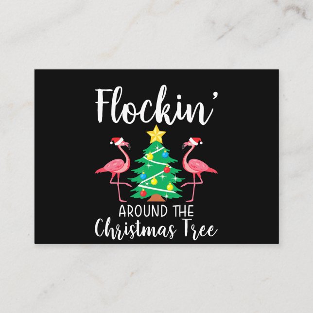 Flamingo | Flockin Around Christmas Tree Flamingo Enclosure Card (Front)