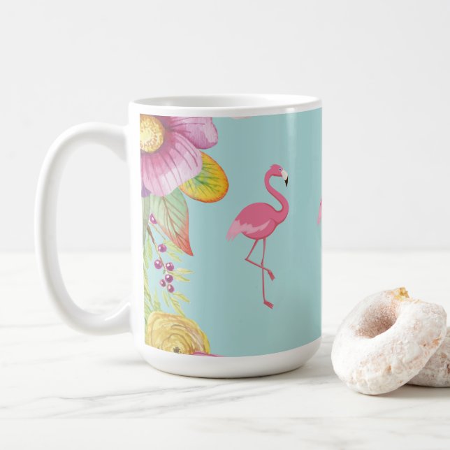 Flamingo Floral Coffee Mug (With Donut)