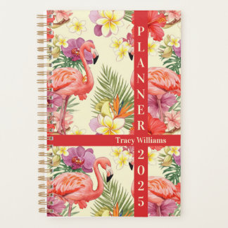 Flamingo floral seamless pattern planner