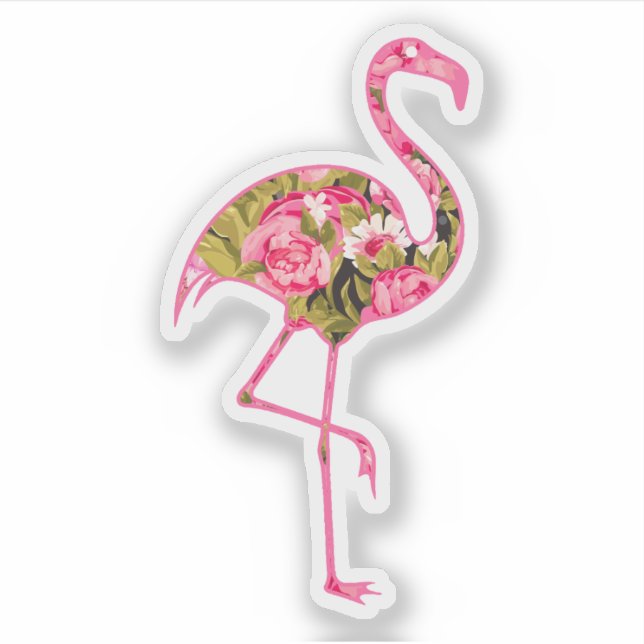 Flamingo Floral Style Decal Stickers (Front)