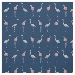 Flamingo Frenzy Fabric (Navy)