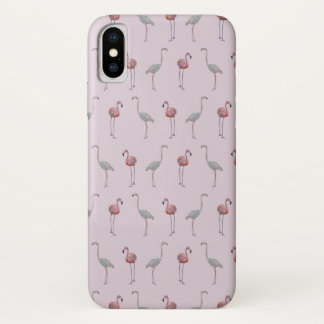 Flamingo Frenzy iPhone X Case (Dusty Pink)