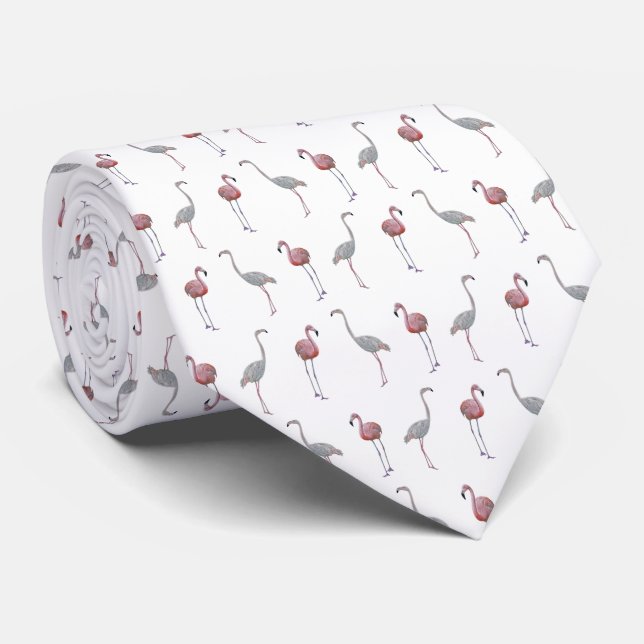 Flamingo Frenzy Tie Double Sided Print (Rolled)