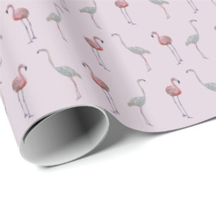 Flamingo Frenzy Wrapping Paper (Dusty Pink)