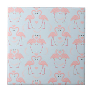 Flamingo Fun Pink and Blue Tile