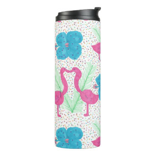 Flamingo Fun Print Colourful Tropical Tumbler