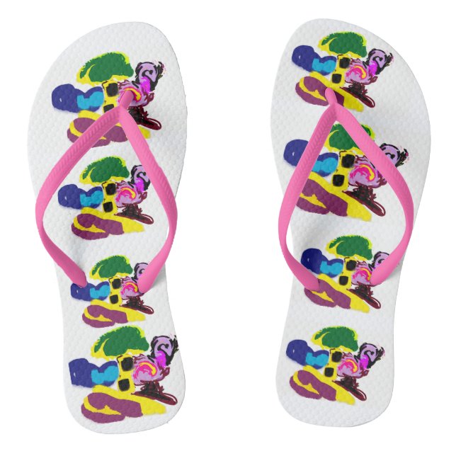 Flamingo fun summer style flip flops (Footbed)