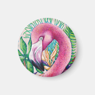 Flamingo Funny Cute Cool Unique Fine Art Magnet